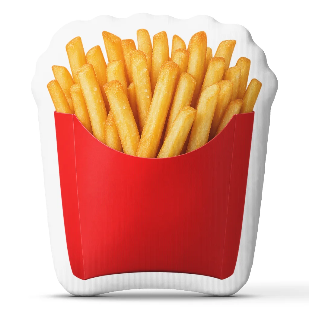 French Fries Plush Pillow Fast Food Potato Snack Cushion Irregular Stuffed Throw Pillow Sofa Kitchen Decor Food Lover Gift
