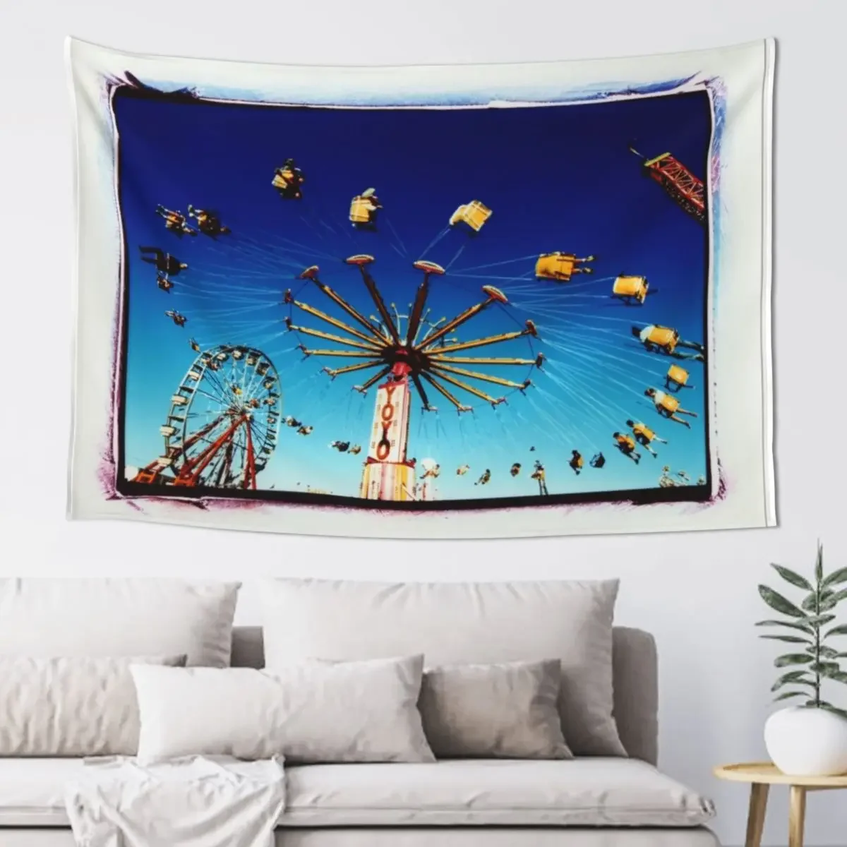 YOYO Kansas State Fair Midway Ride Tapestry Decoration Home Wall Decoration Tapestry