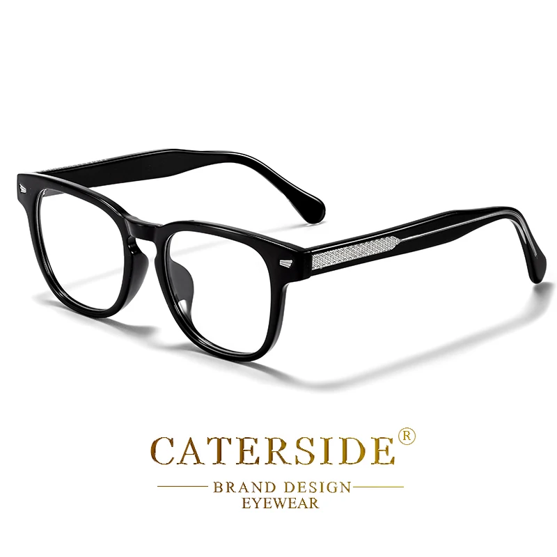 CATERSIDE Klassische optische Brillengestelle für Herren, hochwertige Acetat-Bügel, Anti-Blaulicht-Brille, Damen, tägliche dekorative Brillen – Detail 12