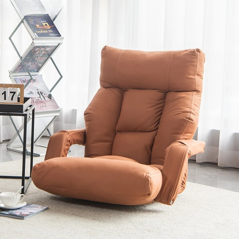 Light luxury lazy folding sofa chair, tatami sofa lounge chair, casual fabric sofa chair, anti fouling technology fabric sofa