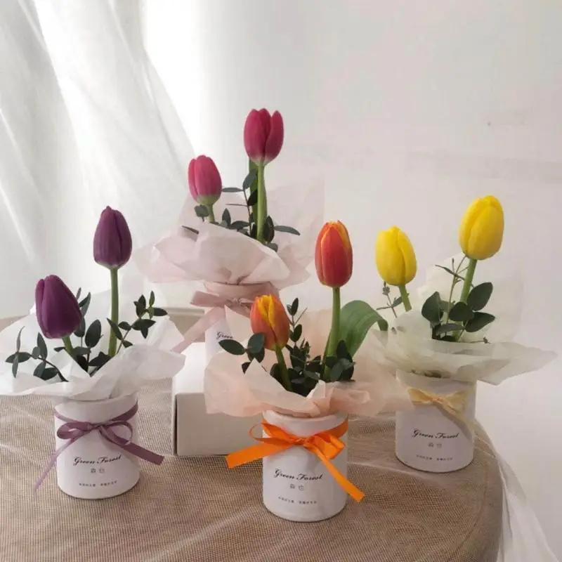  Artistic Paper Flower Container With Stable Base Elegant Flower Presentation Box For Home Or Event Decoration