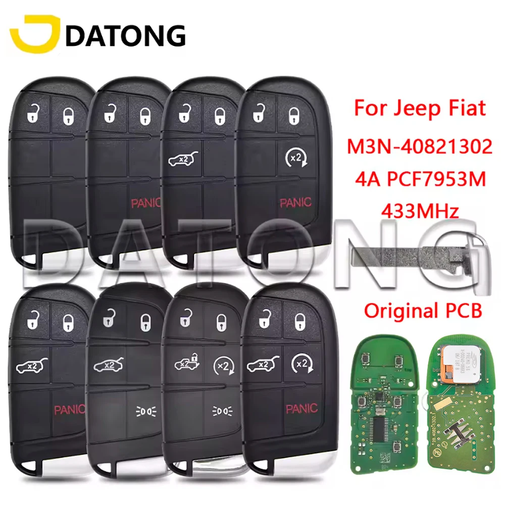 Datong World Clé De TéLéCommande De Voiture Pour Jeep Boussole Renegade Fiat 500 500X 500L 4A Puce M3N- 40821302 Carte PCB D'origine SIP22-image