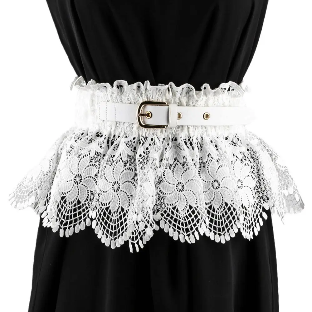 Female Casual Slimming Body Corset Waistband Ladies Dress Cummerbands Wide Waist Band Lace Tie Belt Women's Adjustable Tie Bow