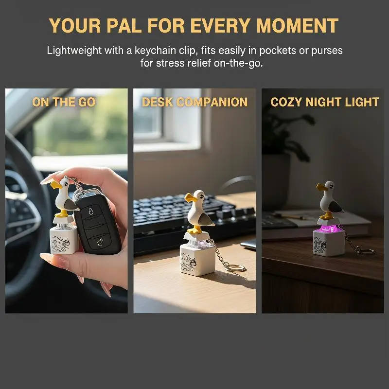 Cute Seagull Custom Keycap 3D Squeaky Cartoon Unique DIY Accessory for Mechanical Keyboard