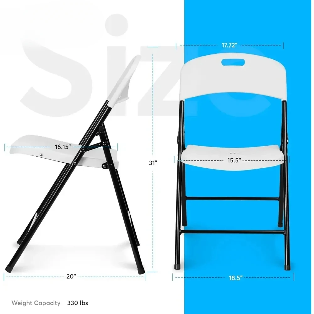 Folding chair, indoor and outdoor plastic commercial stackable folding chair, office, wedding, picnic, kitchen dining