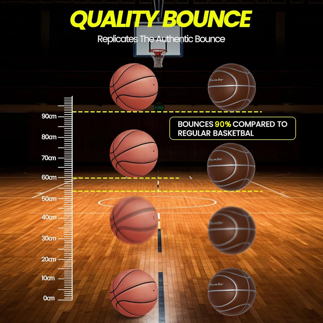 Balón de Baloncesto Silencioso de Espuma sin Aire para Interiores, 600G-Talla 7 para Hombres, 450G-Talla 6 para Mujeres/Adolescentes, 350G-Talla 4 para Niños, para un Drible Silencioso