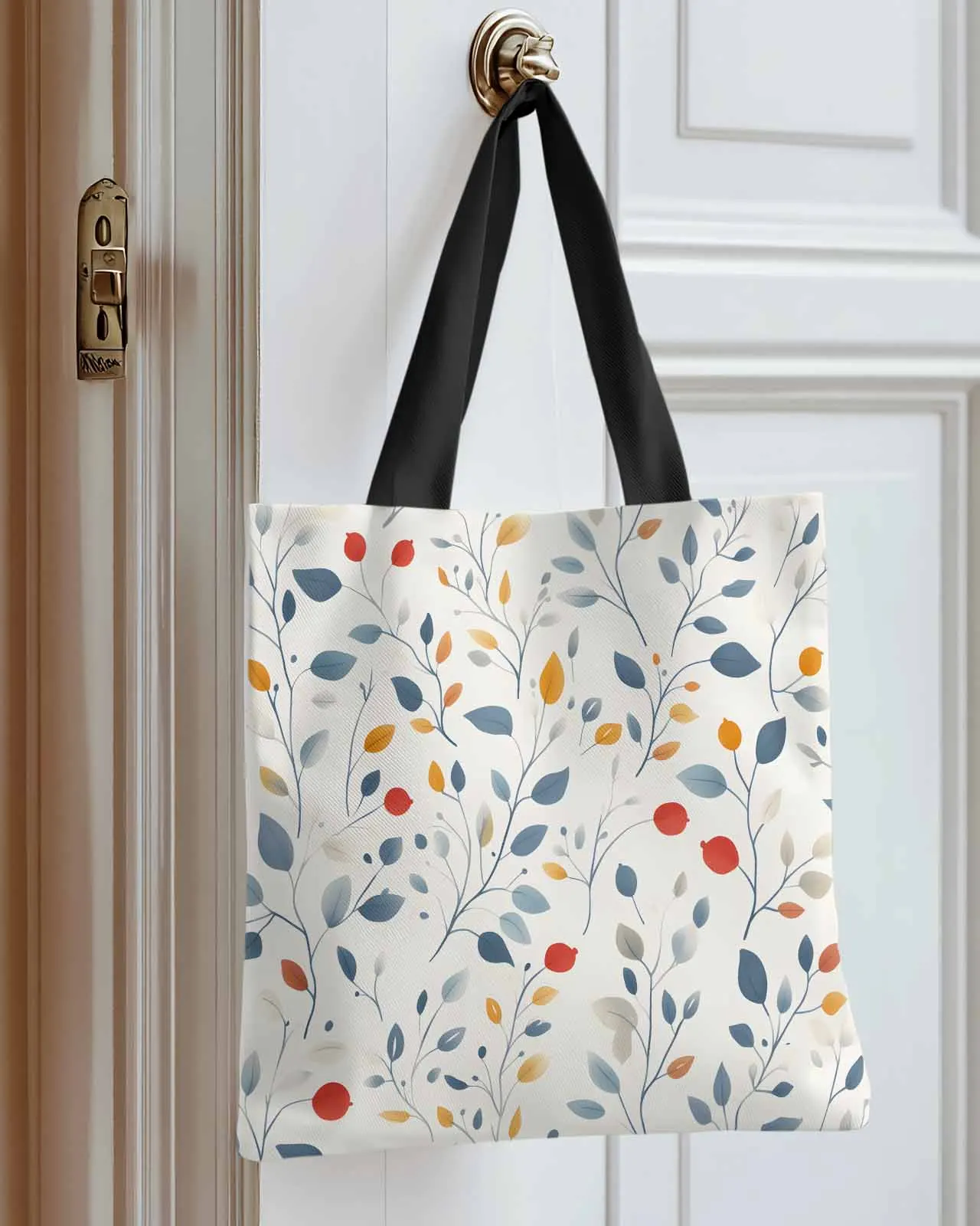 

American Pastoral Colorful Foliage Canvas Bag Handbag Oxford Cloth Eco Shopping Storage Bag for Home Use