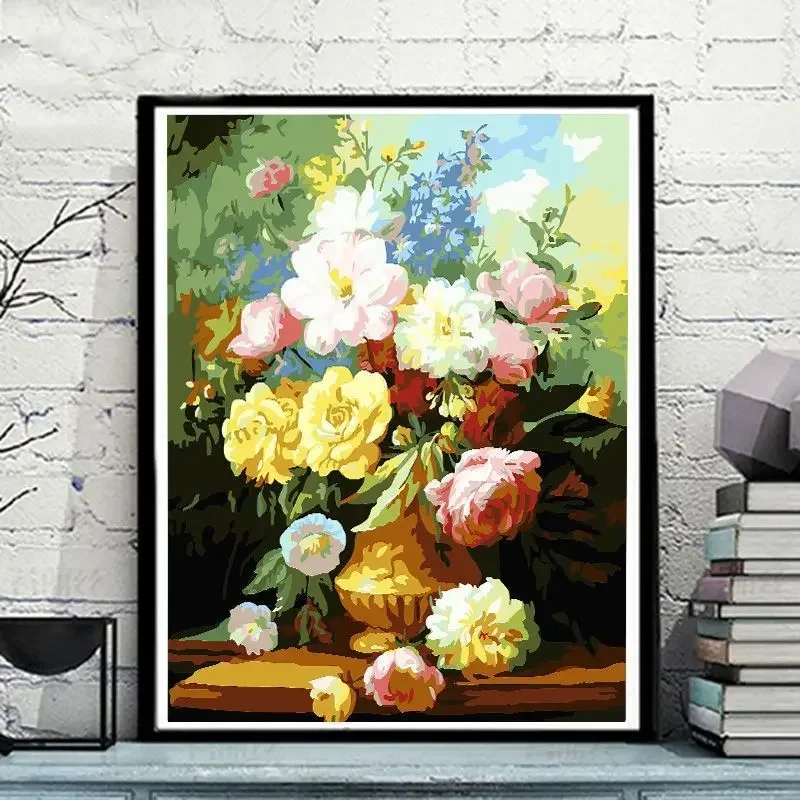 4054347Digital oil painting living room decorative painting sofa background wall hanging painting