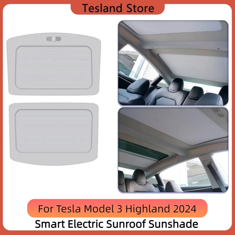 For Tesla Model 3 Highland 2024 Smart Electric Sunroof Sunshade Intelligent Retractable Skylight Sun Visor Car Accessories