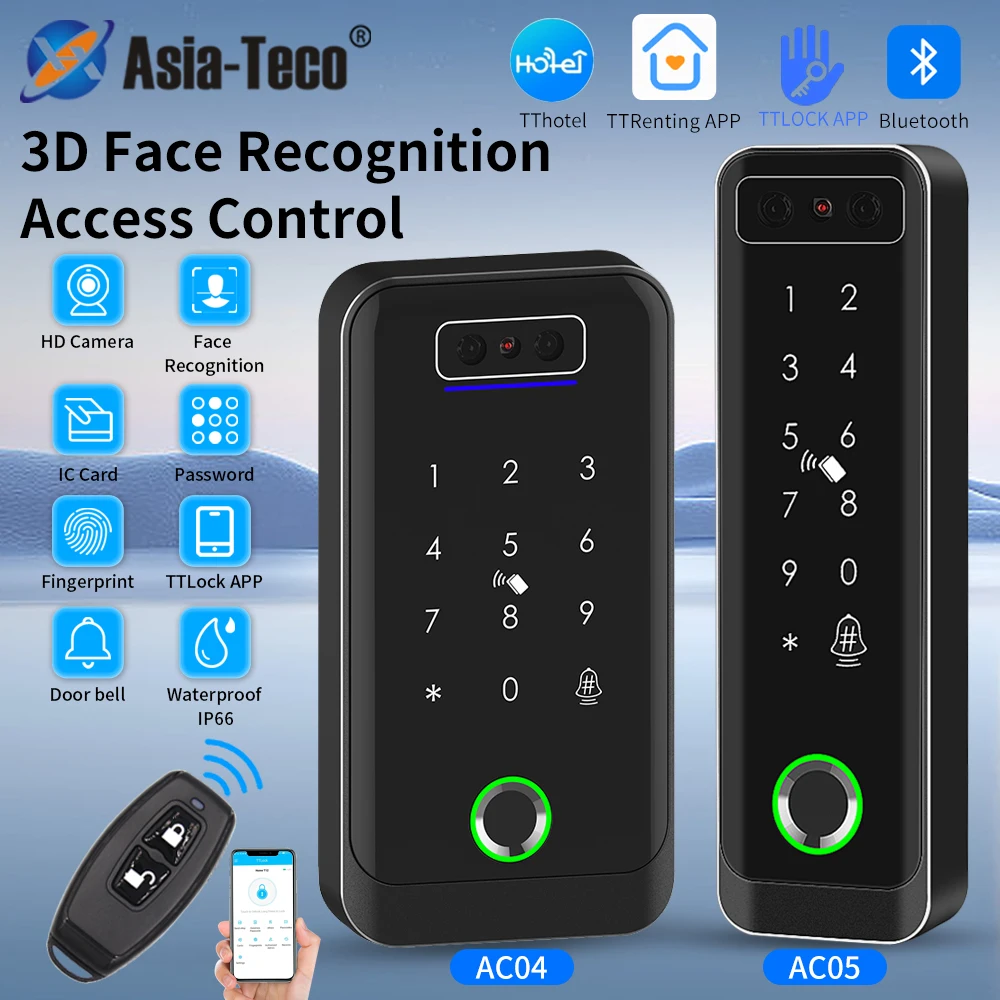 Multiple Platform TTlock TTHotel TTRenting Smart Lock Fingerprint & Face Recognition Access Control Keypad RFID IC Card Reader