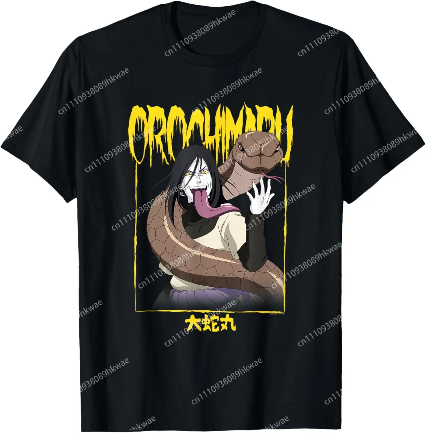 Naruto Shippuden Orochimaru Snake and Frame Anime Fashion Casual Funny T-Shirt S-6XL Summer