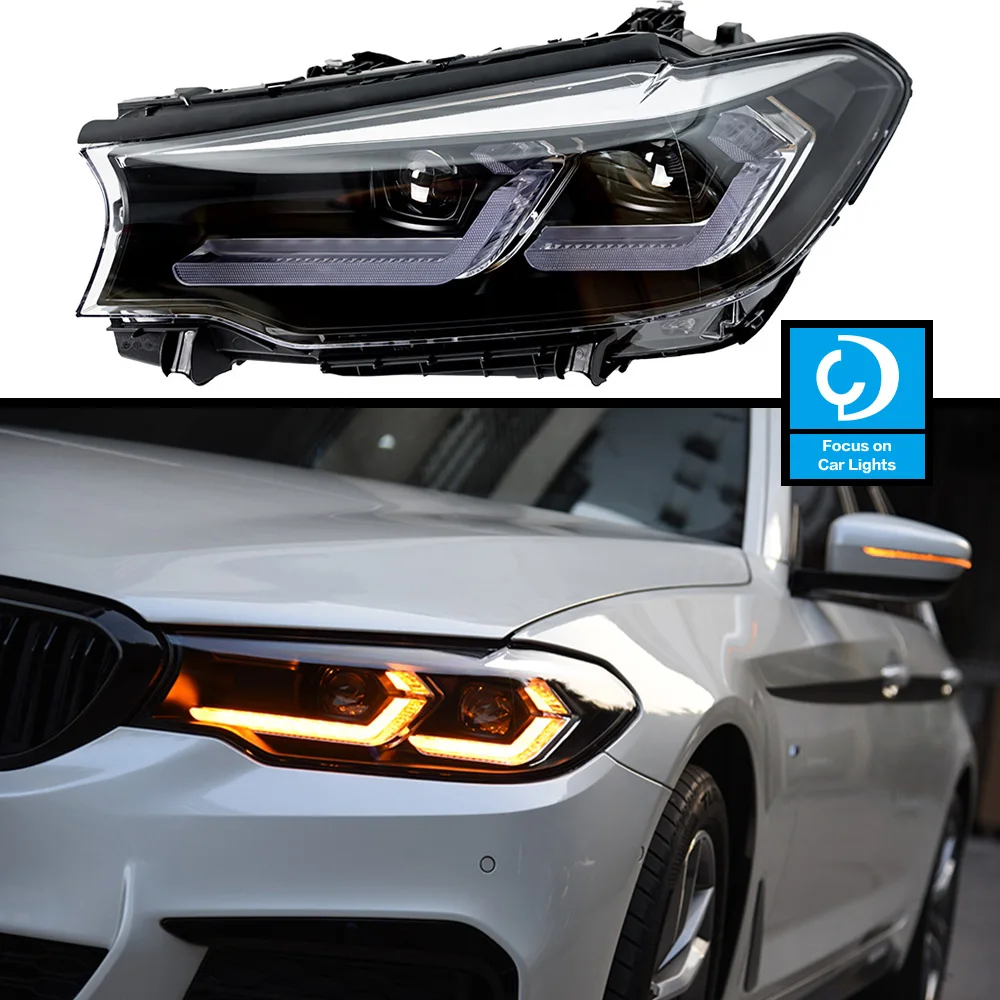 Car Front Headlight For BMW G30 525i 530i G38 LED 5 Series 2018-2021 HeadLamp Styling  Dynamic Turn Signal Lens Automotive 2PCS