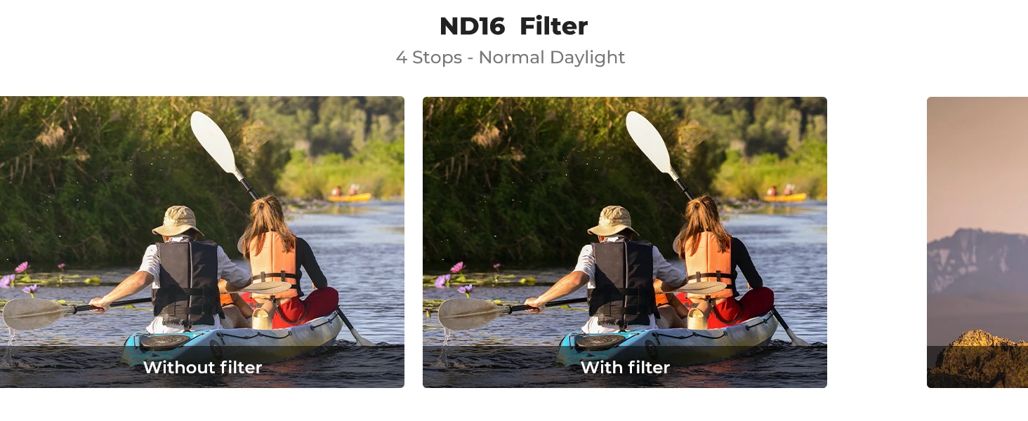 K&F CONCEPT PL ND4 ND8 ND16 Filter für GoPro HERO 4K Kamera Neutraldichte Polarisationsfilter mehrfach beschichtet HD optisches – Detail 13