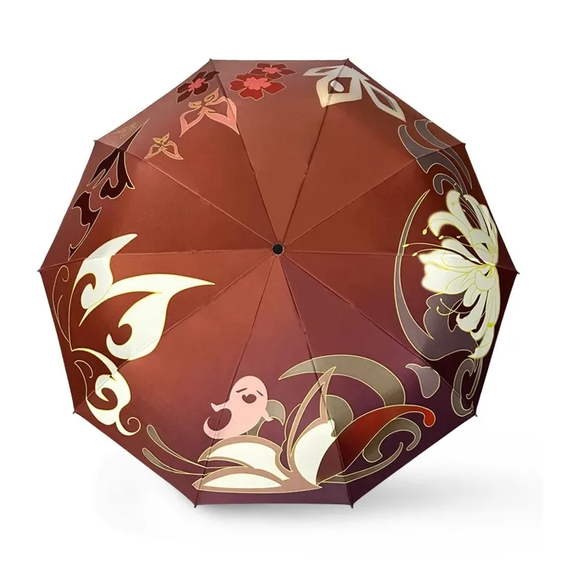 Genshin Impact Hutao Cosplay Sun Umbrella Anti-UV Folding Umbrella Pocket Sun Protection Cosplay Dropship