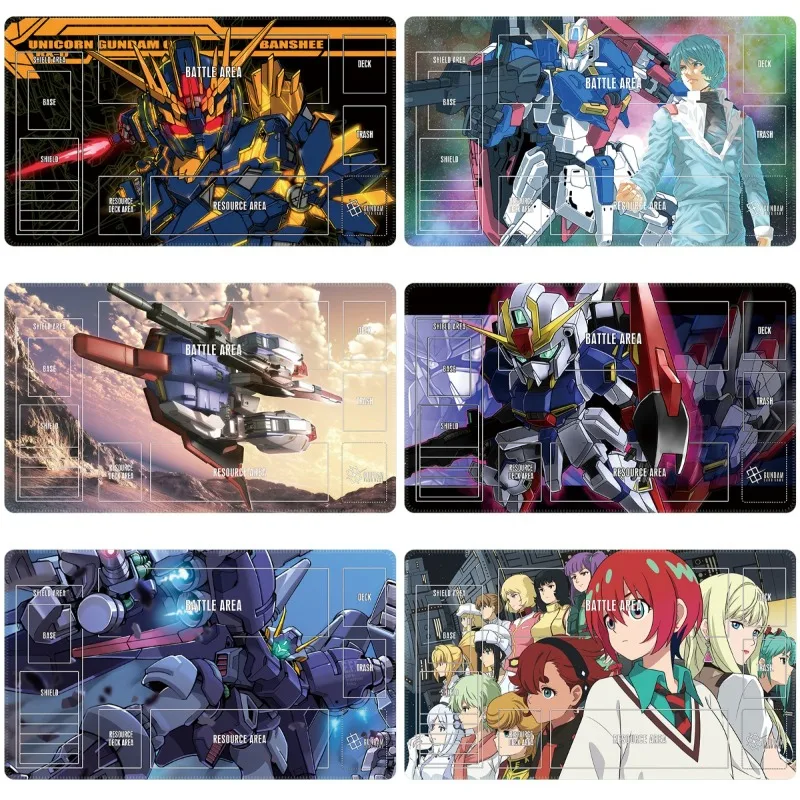 600x350mm TCG Gundam 2mm borde cosido almohadilla de tarjeta de batalla para un solo jugador juego de goma periférico Haman Karn almohadilla de mesa de intercambio