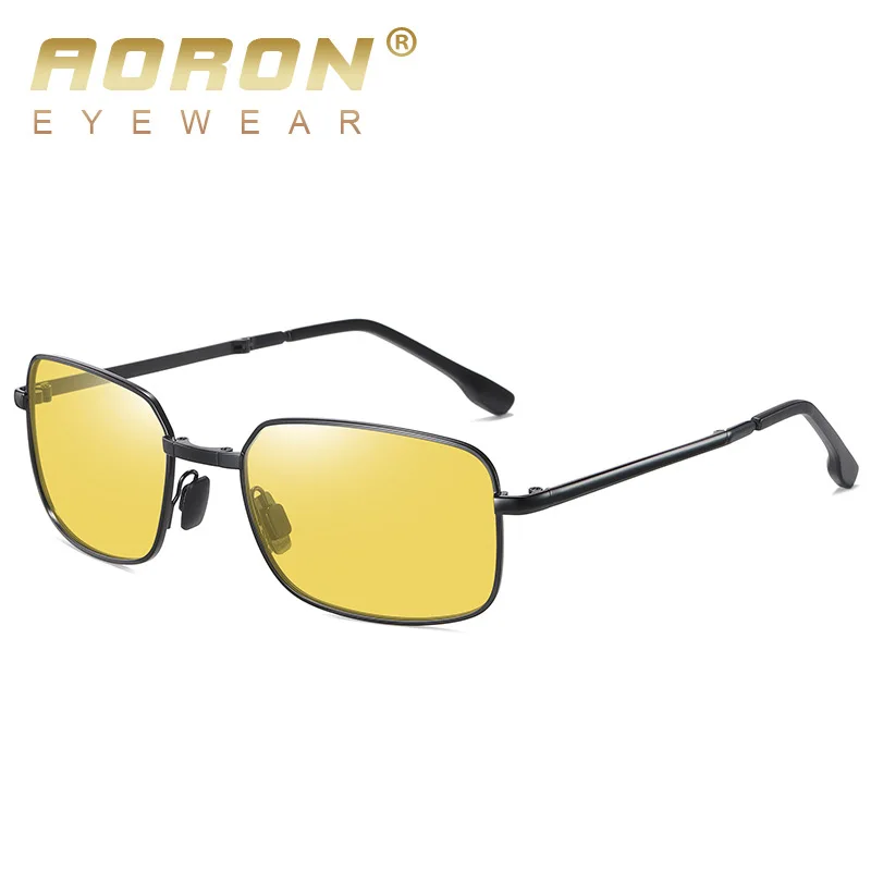 New Men Square night-vision Glasses Polarized Light Discoloration Folding Fashion Mens Sun Glases Bicycles Capacetes Lunette
