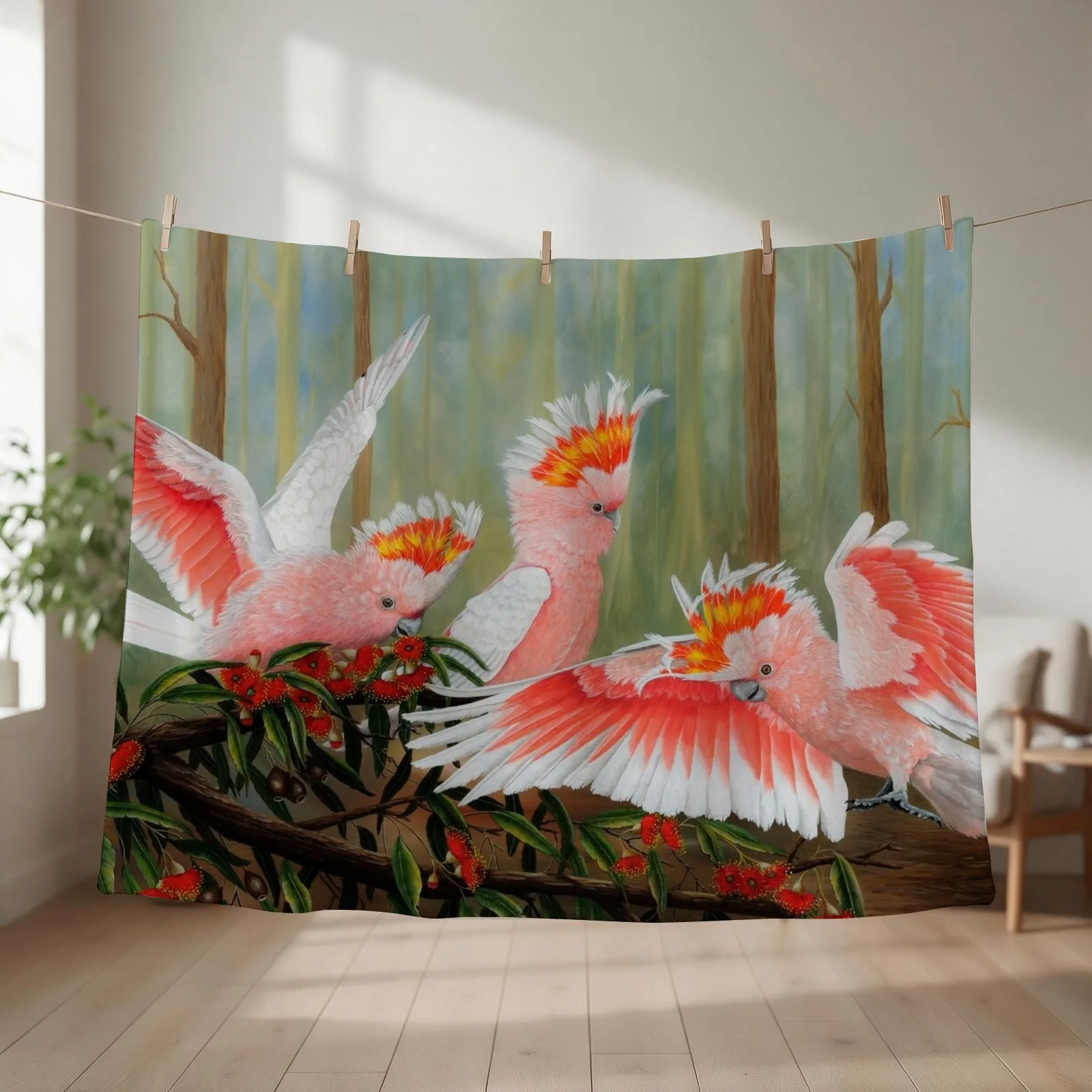 Major mitchells Australian parrots Throw Blanket
