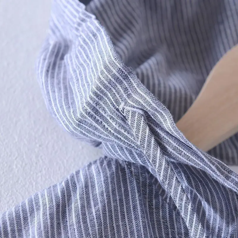 New Spring Style Men Long-sleeved Shirt Japanese Literary Casual Top Thin Hooded Striped Jacket