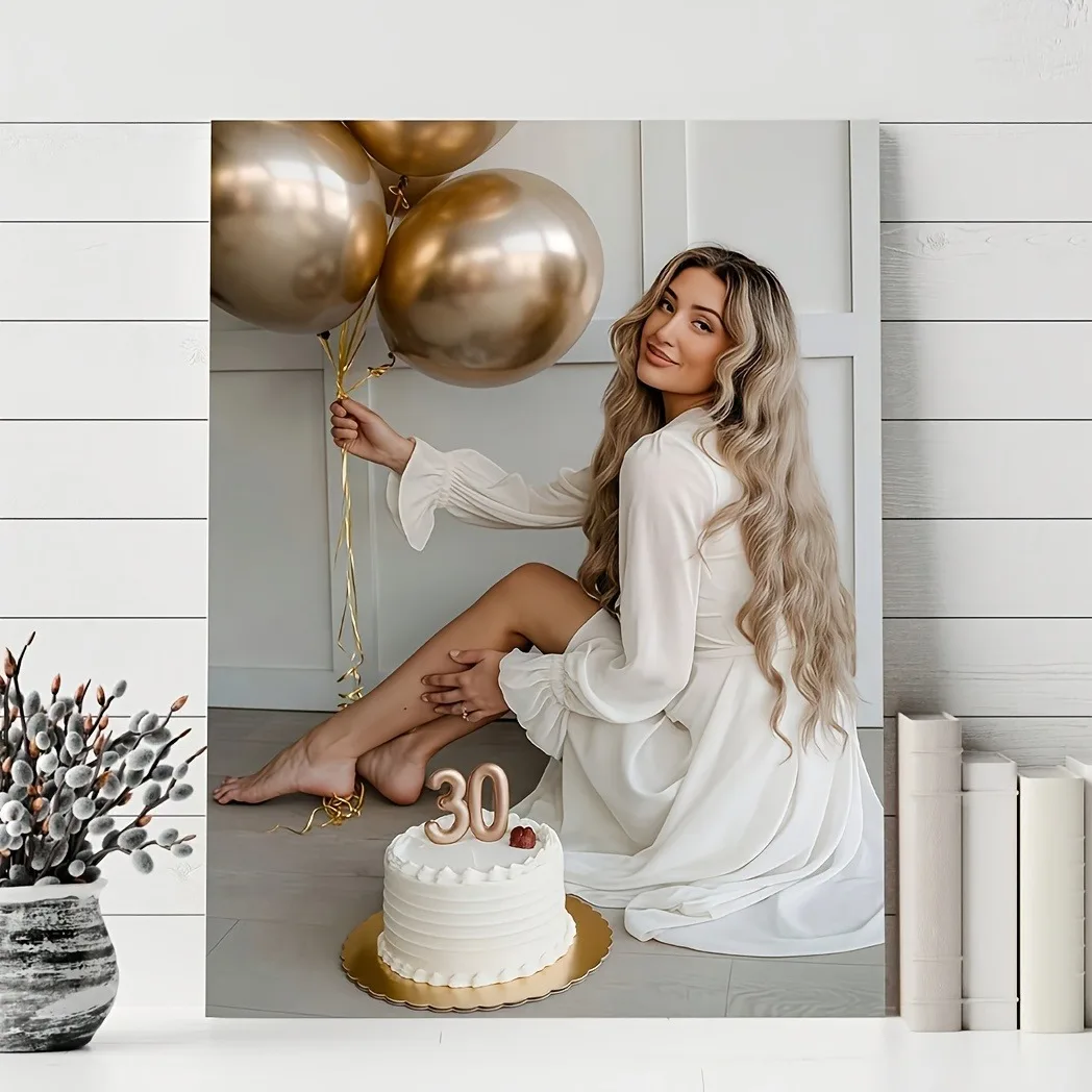 Custom Photo Canvas Wall Art| 1 Pack Personalized Picture Poster for Wedding Birthday Graduation Gift| Stickable Frameless Board