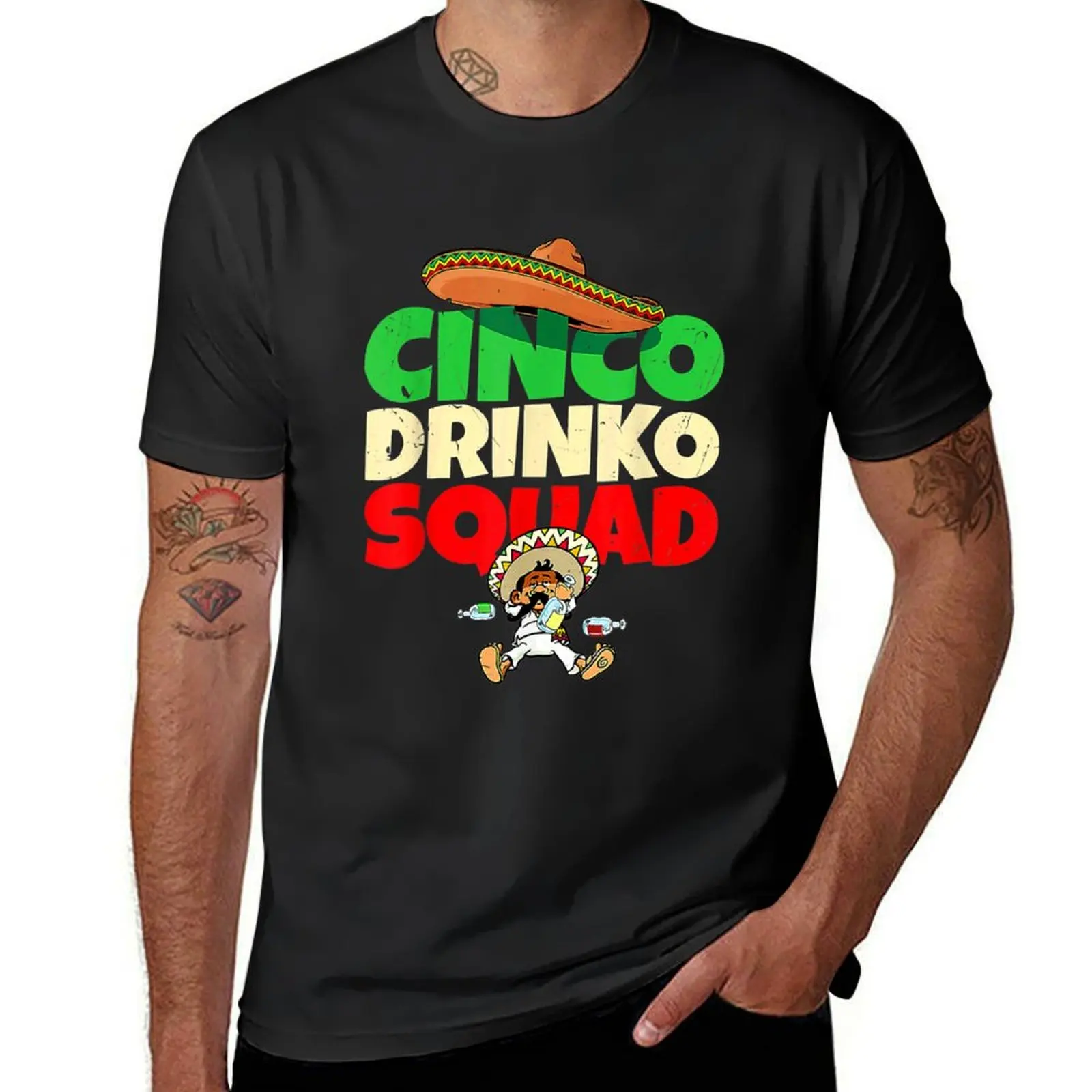 Cinco Drinko Squad Drinking Party Fiesta Funny Cinco De Mayo T-Shirt boys whites funnys quick drying customizeds men t shirts