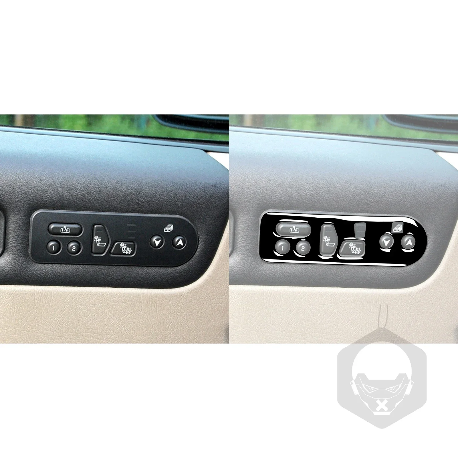 Para hummer h2 2003 2004 2005 2006 2007 acessórios piano preto plasti assento interior do carro painel de aquecimento guarnição adesivos decoração