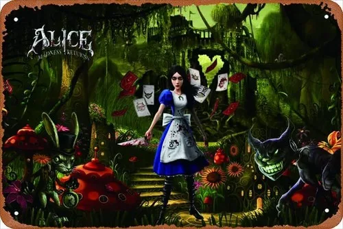 Alice: Madness Returns Poster Retro tin Sign Wall Art Decor Metal Sign Decor