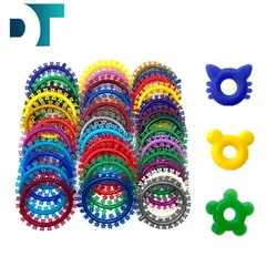 100pcs/Bag Orthodontic Cartoon Ligature Ties O-Ring Flower Mouse Cat Elastic Bands for Brackets Braces Archwires