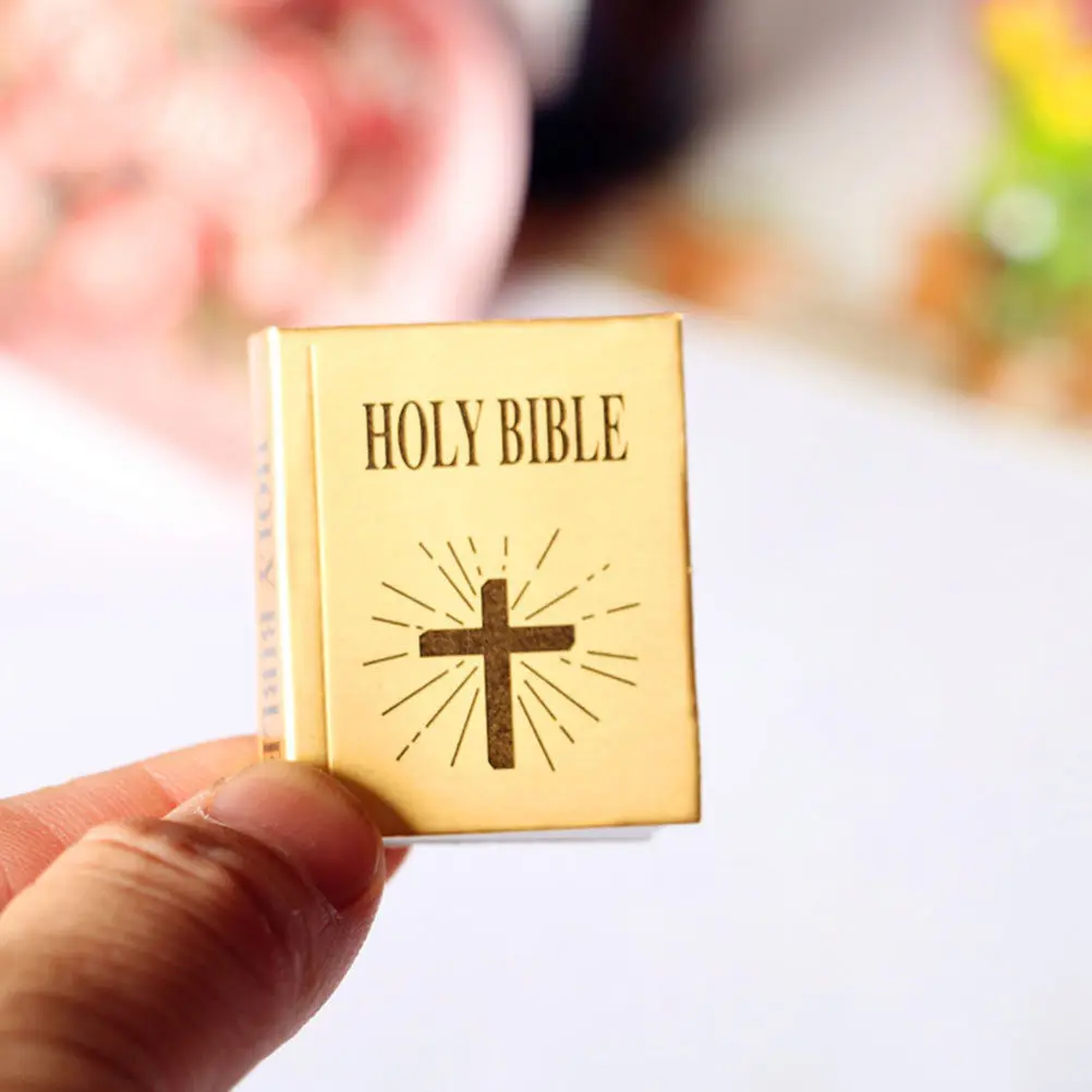 

12pcs Mini Books Decorative Models for Tiny House Photography Props Bible Flip Page Books Miniature Accessories