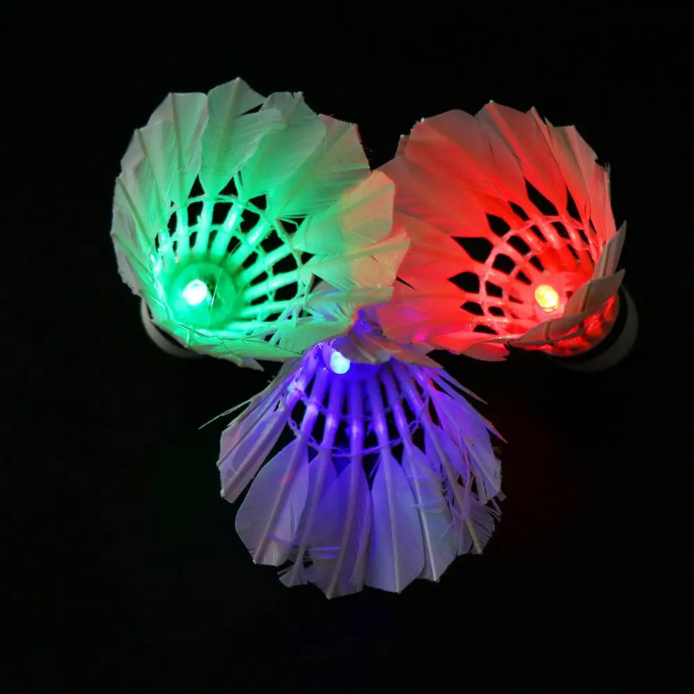 Dark Night LED Badminton Lighting Balls Luminous Lighting Badminton Durable Colorful Luminous Shuttlecock Night Training