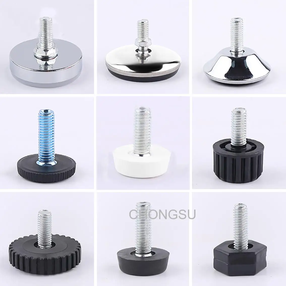 Adjustable Leveling Chair Leg Feet M6 M8 M10 Furniture Mat Screw-in Base Sofa Bed Cabinet Table Floor Protector Anti-slip Pad