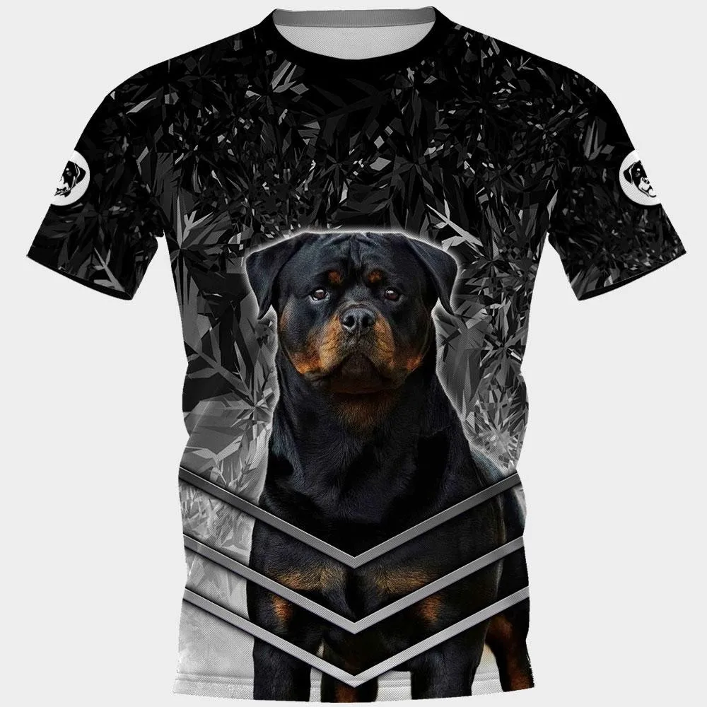 HX Animals T-shirts 3D Graphic Animals Kaleidoscope Dogs AMSTAFF Pullovers Tees Fashion Splicing Short Sleeve T-shirts