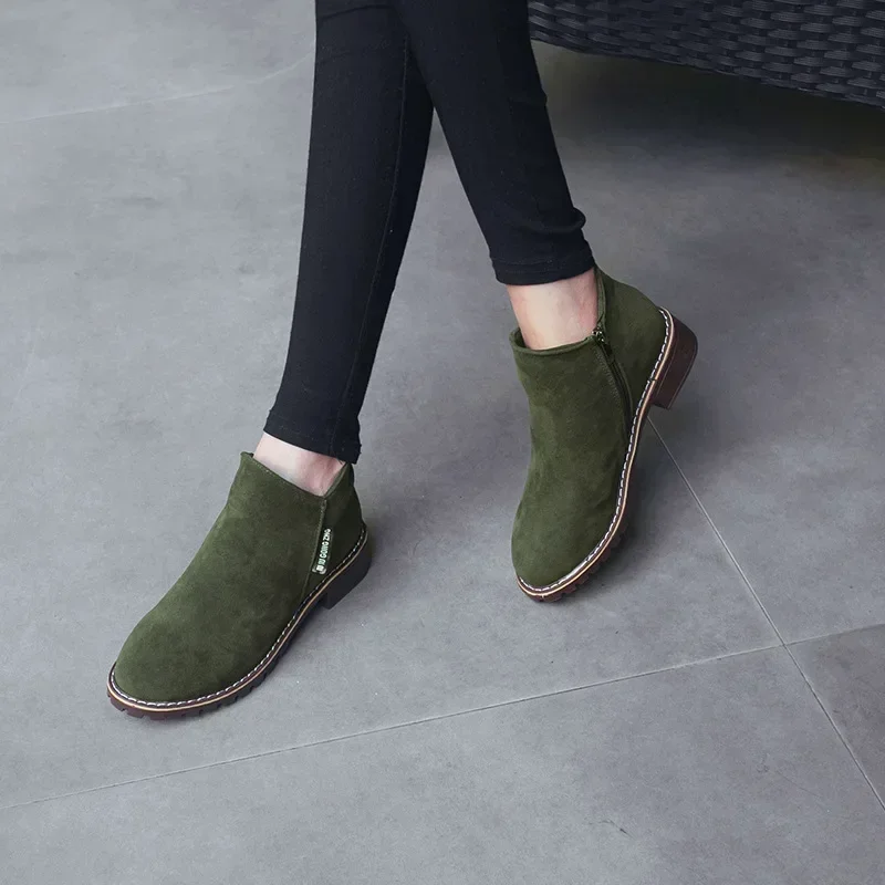Women Boots 2024 Autumn Winter Boots Female Shoes Brand Ladies Ankle Heels Shoes Woman Suede Leather Boots