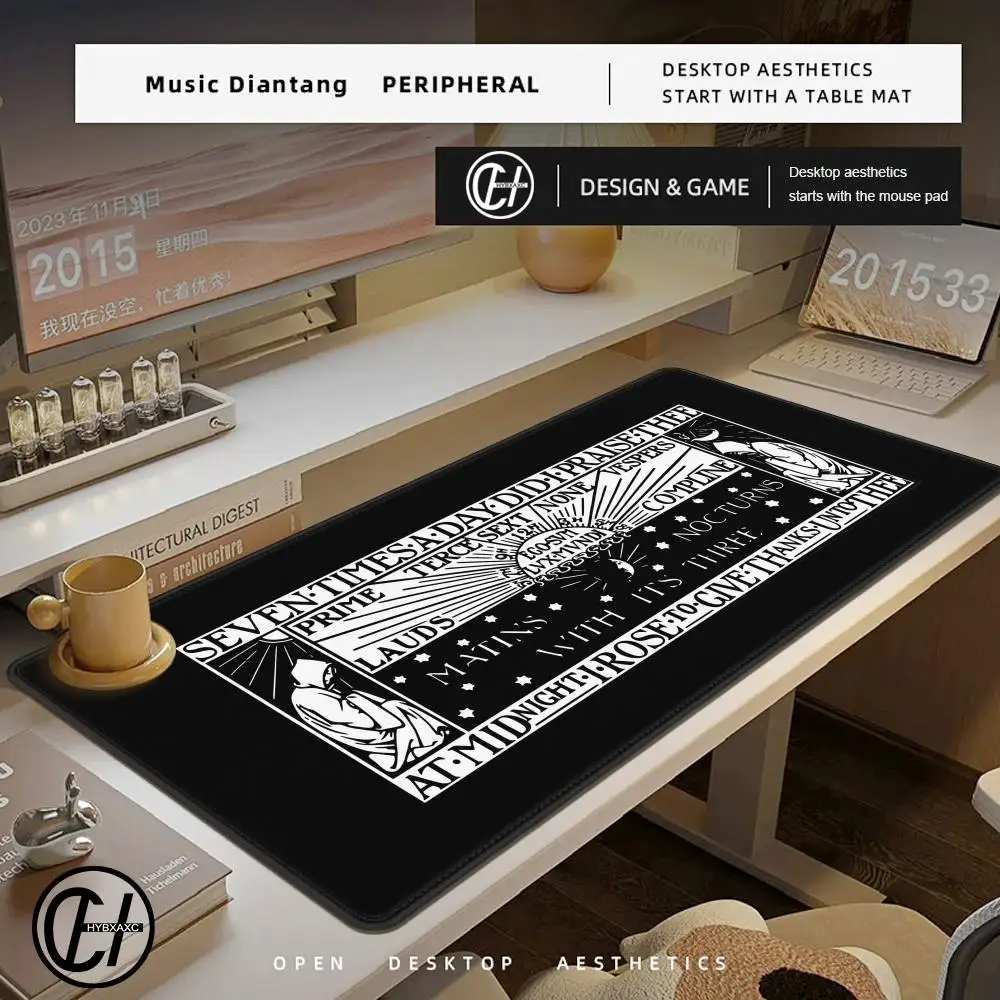 HYBXAXC  Liturgy of the Hours Desk Mat, Catholic gift, Divine Office, Latin,Traditional Catholic Line Art Ordination Gaming Mats
