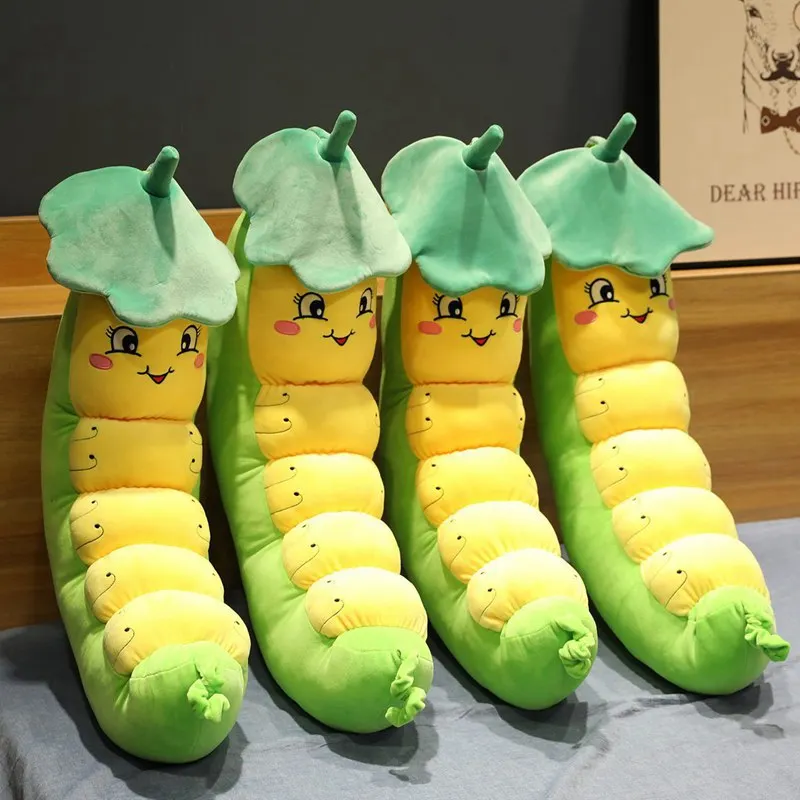 30cm Cartoon Cute Children Soft Body Lotus Leaf Caterpillar Plush Doll Filled Animals Doll Toy Kids Kawaii Pillow Boy Girl Gift