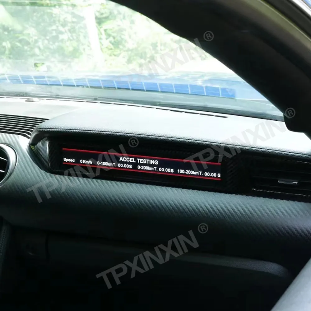 لوحة أدوات مساعد الطيار لفورد موستانج 2015-2023 لوحة القيادة الرقمية مقعد الركاب شاشة تعمل باللمس مقياس الوقود عداد السرعة HD LCD