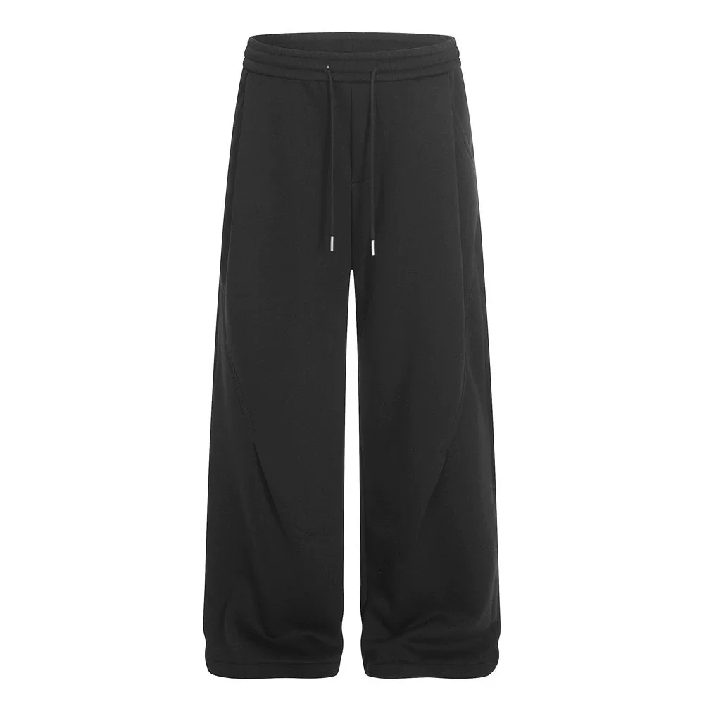 

Men’s Wide Leg Sweatpants Loose Fit Elastic Waist Casual Jogger Pants Solid Color Sports Trousers 2026 New