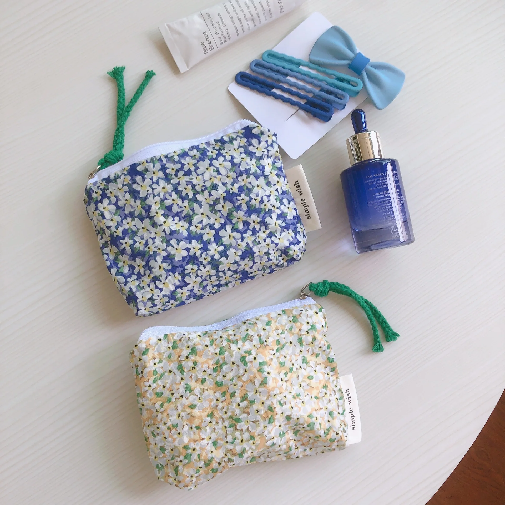 Mini monedero de algodón puro Floral coreano, auriculares, lápiz labial, bolsa de almacenamiento, bolsa para tarjetas, Mini monedero para niñas