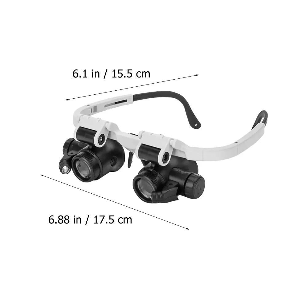 1Pcs 8X 15X 23X Head-Mounted Binocular Magnifying Glass Portable Lightweight ABS LED Magnifier for Reading Maps Books Newspapers