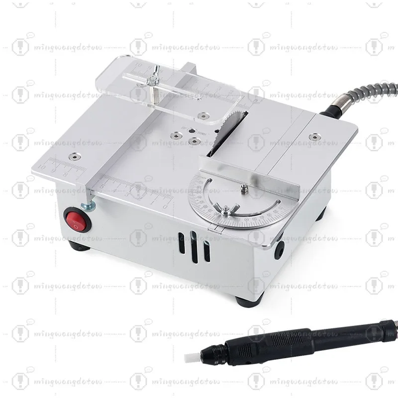 Mini Table Saw Portable Electric Desktop Cutting Machine for Woodworking DIY Hobby Model Crafts