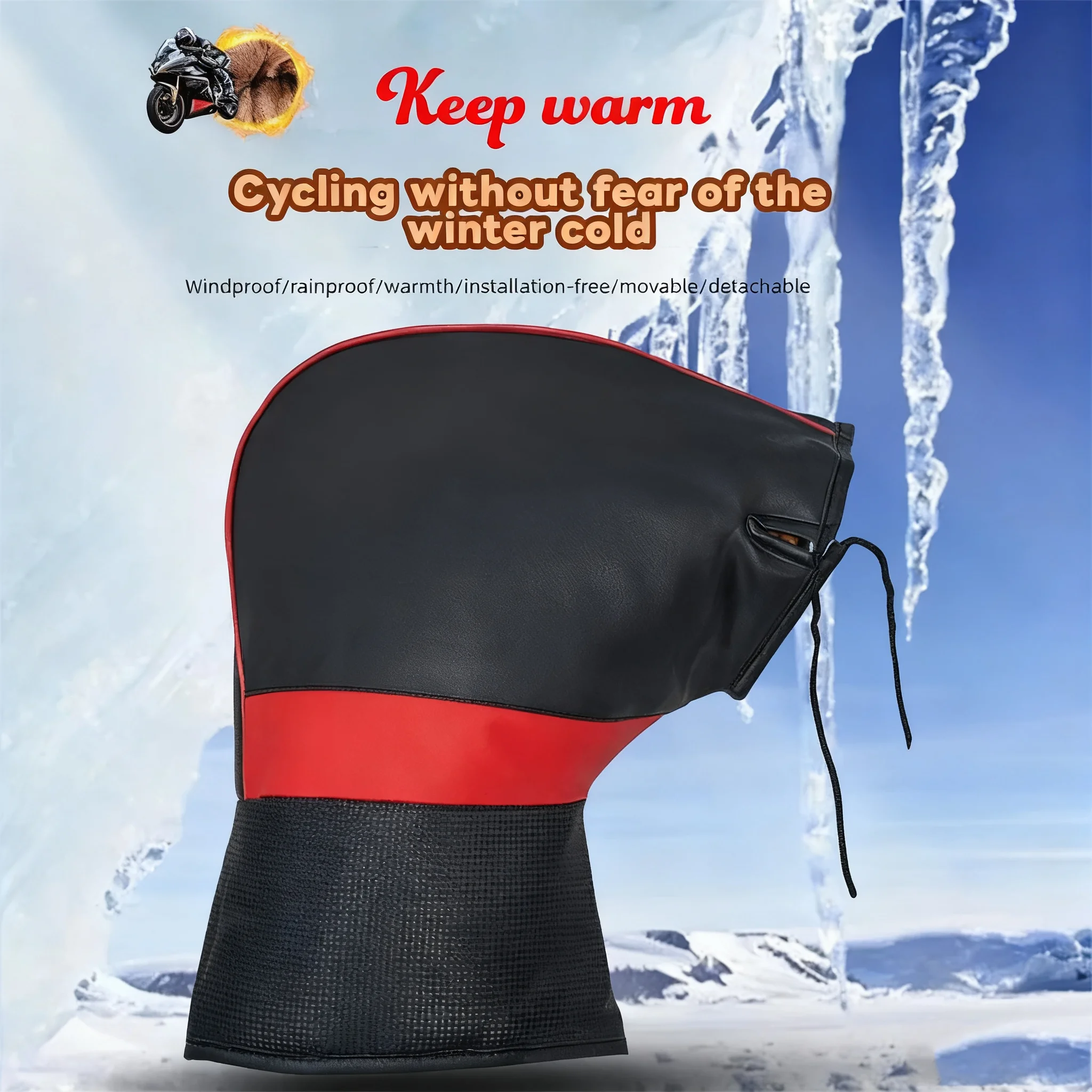 

Motorcycle Handlebar Grip Muffs Waterproof Windproof Motorcycle Handlebar Gloves Reflective Strip Motorcycle Handlebar Muffs