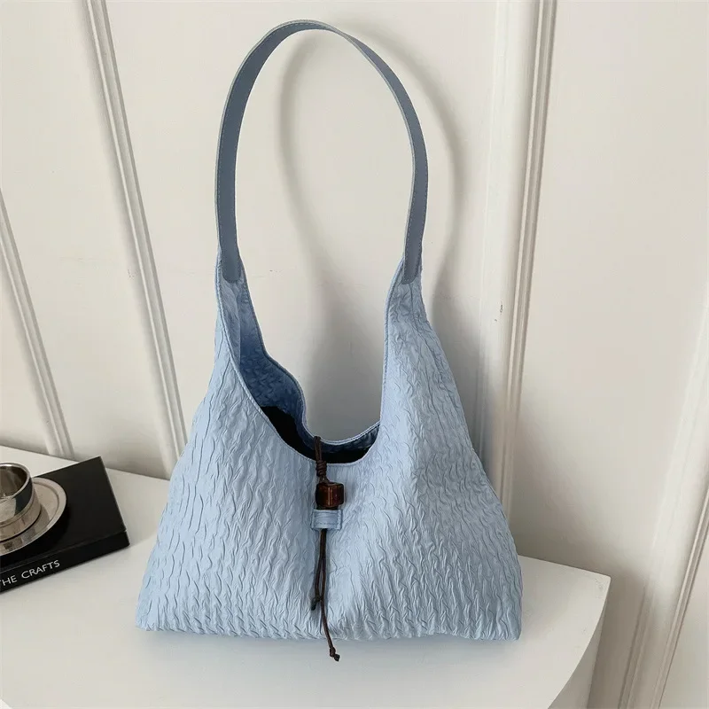 

Small Fresh Cloud Bubble Shoulder Bag Shopping Bags Korean Version of Girl Heart Solid Color Large Capacity Armpit Dumpling Bag