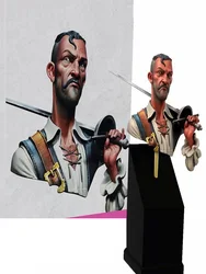 Resin soldier 1/12 ANCIENT officer bust Model Unassambled Unpainted Figure Building Kit