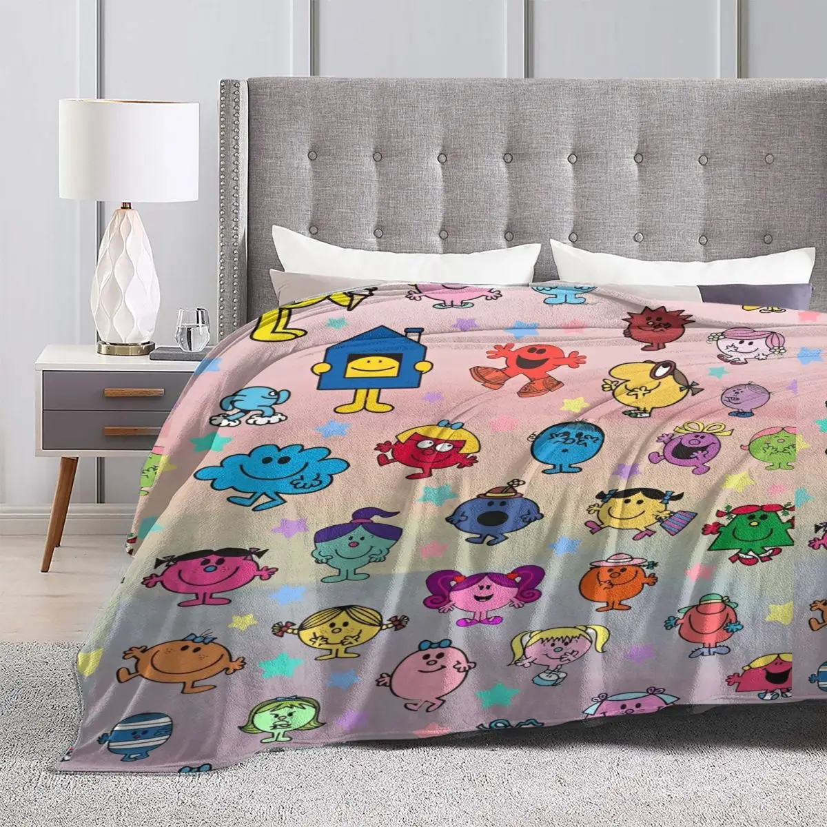 Super Zachte DekenKids Reizen Mr M-Men Cartoon Kleine M-Miss Gooi Deken Flanel Sprei Voor Outdoor pluizige Slaapbank Cover