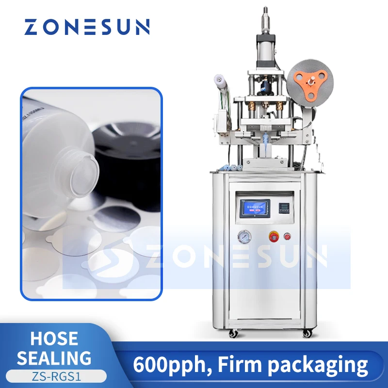 Zonesun Tube Orifice Foil Sealing Machine Tamper Evident Seal Cosmetic Tube Sealer Plastic Tube Top Sealing Machine ZS-RGS1