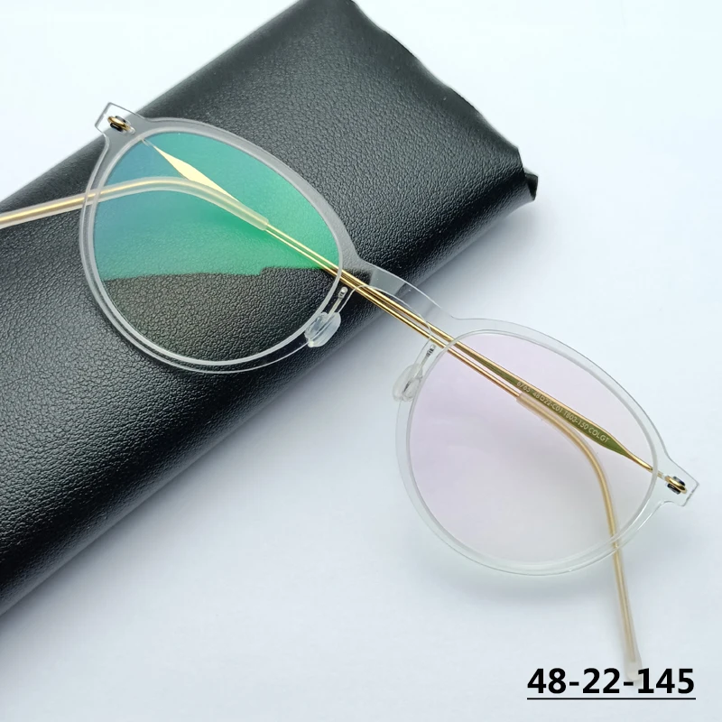 

Denmark Brand Design 6765 Oval Round Glasses Frame Men Women Screwless Titanium Acetate Eyeglasses Ultralight Eyewear Spectacles