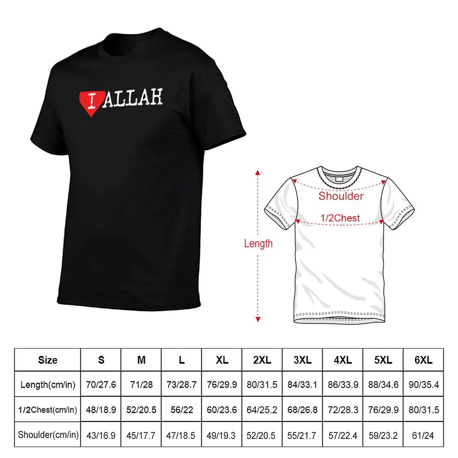 I Heart Allah Love Allah T-Shirt Work Utility Short Sleeve Shirt
