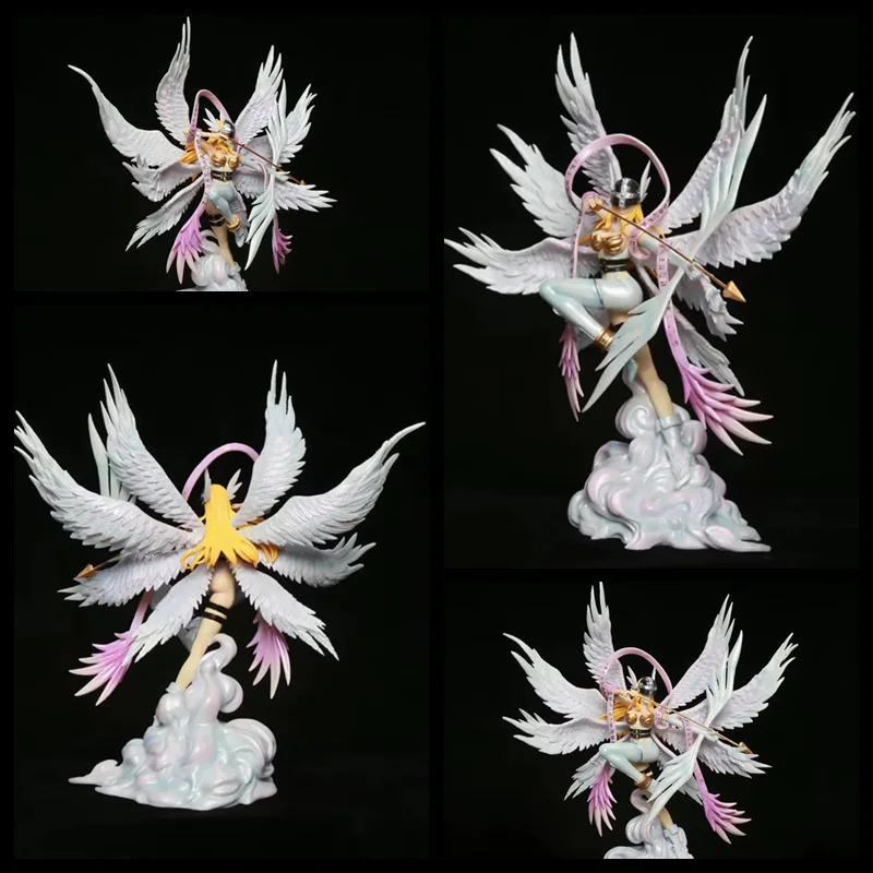 In-Stock 28cm Digimon Adventure Anime Figure Angewomon Yagami Hikari Childhood Goddess Exquisite Desktop Ornaments view 3