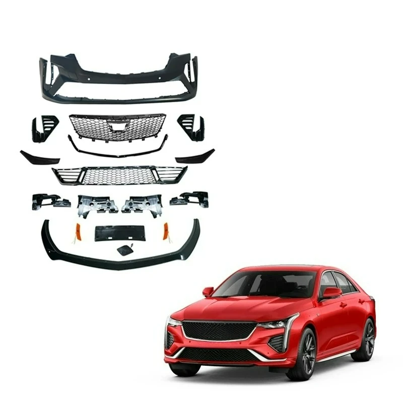 

High-Impact FORCadillac CT4 Blackwing PP Plastic Front Bumper Diffuser Body Kit with Front Grille