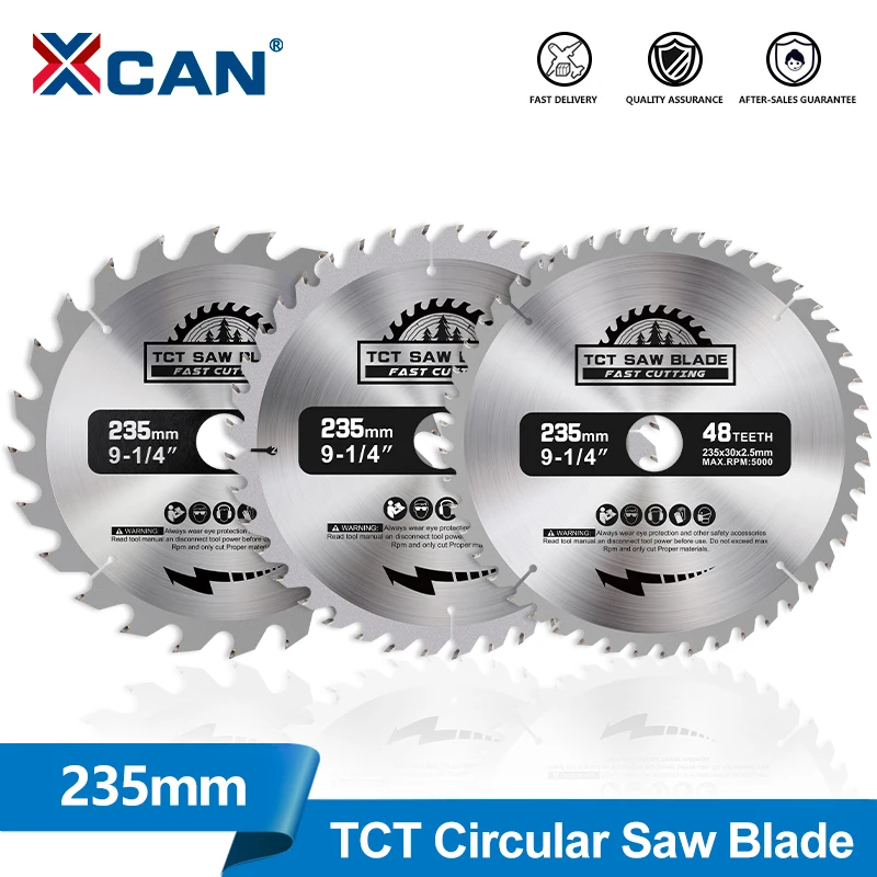 XCAN 1pc 木材切断ディスク 235 ミリメートル超硬丸鋸刃 24/40/48T 超硬チップブレード木工用