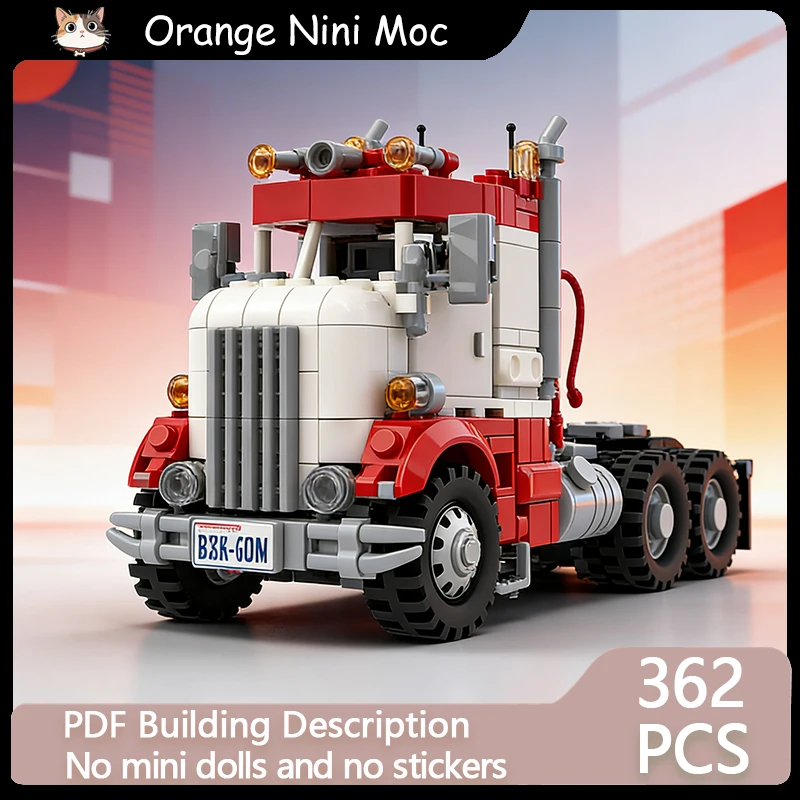 

City Engineering Car Model MOC Building Bricks Truck Head 350 COE Modular Technology Gifts Holiday Assemble Children Toys Suit